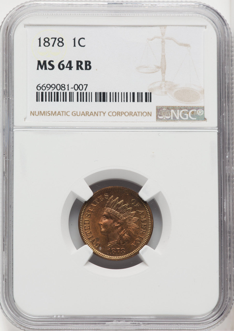 1878 1C RB Indian Cent NGC MS64