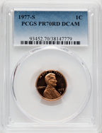 1977-S 1C Proof Lincoln Cent PCGS PR70