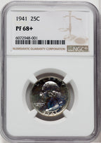 1941 25C Proof Washington Quarter NGC PR68+