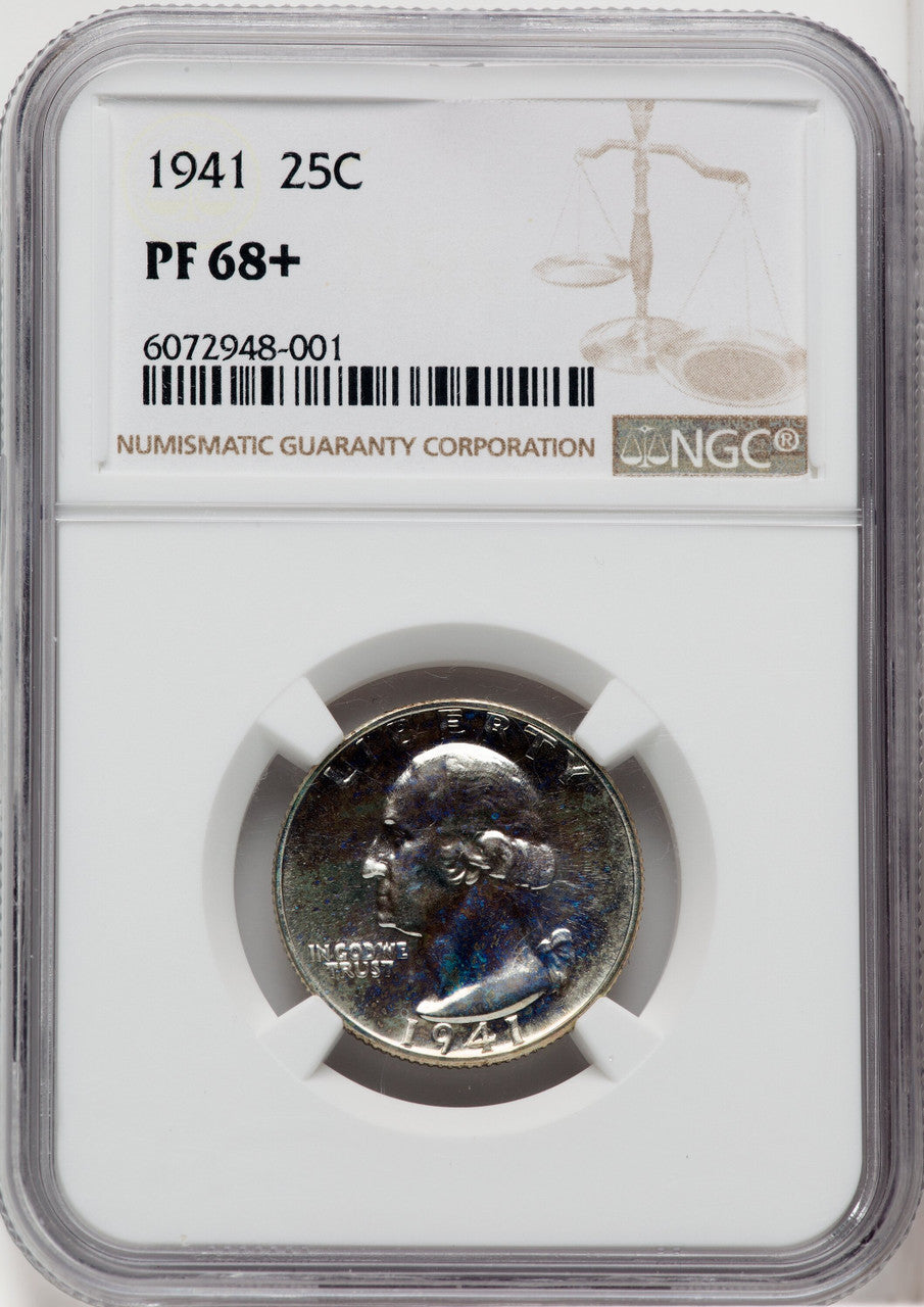 1941 25C Proof Washington Quarter NGC PR68+