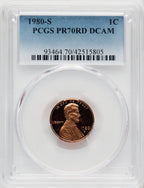 1980-S 1C Proof Lincoln Cent PCGS PR70