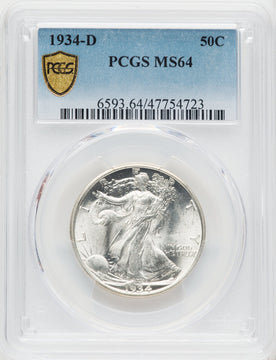 1934-D 50C Walking Liberty Half Dollar PCGS MS64