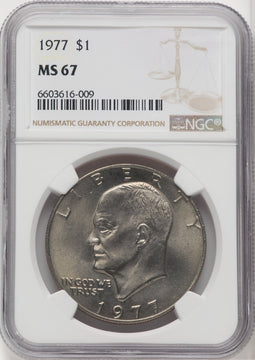 1977 $1 Eisenhower Dollar NGC MS67