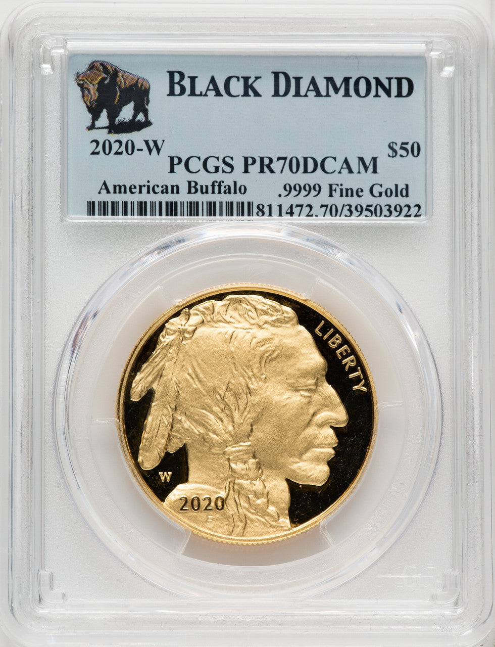 2020-W 1 Oz Gold Buffalo PCGS PR70DCAM