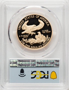 2021-W $50 One Ounce Gold Eagle Type One First Day of Issue FDI Flag PCGS PR70