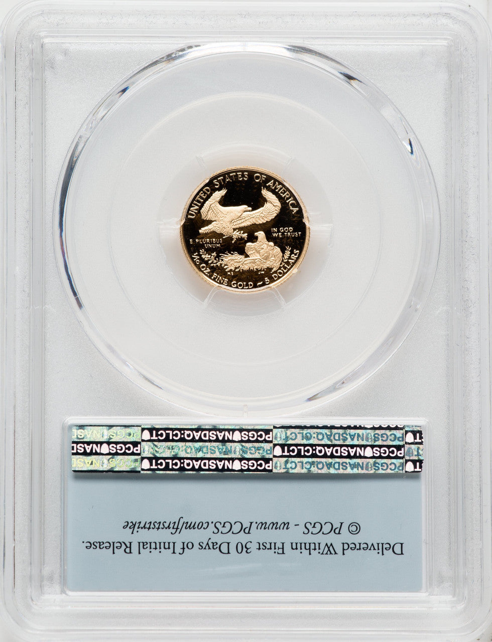2021-W $5 Tenth Ounce Gold Eagle Type One First Strike FS Flag PCGS PR70