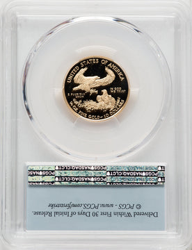 2021-W G$10 Quarter Ounce Gold Eagle Type One First Strike FS Flag PCGS PR70