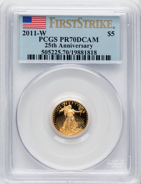 2011-W 4-Coin Set Gold American Eagle FS Flag PCGS PR70