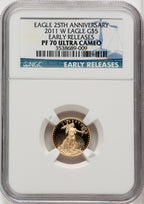 2011-W 4-Coin Set Gold American Eagle ER Blue NGC PF70