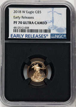 2018-W 4-Coin Set Gold American Eagle ER Blue NGC PF70