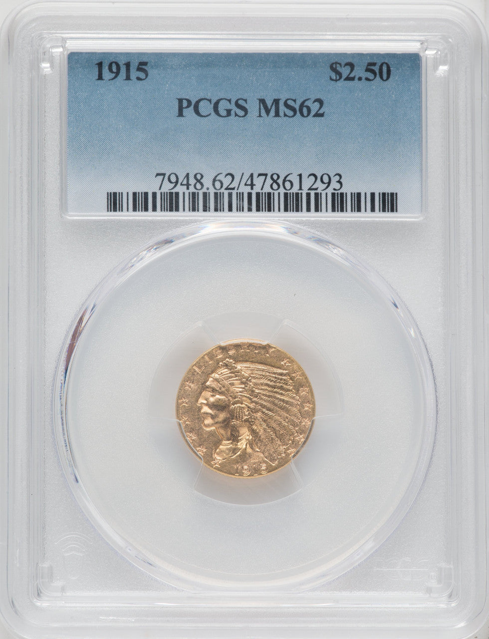 1915 $2.50 Indian Quarter Eagle PCGS MS62 (762928103)