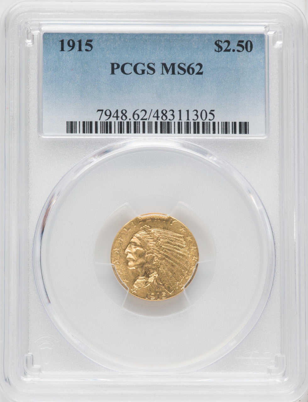1915 $2.50 Indian Quarter Eagle PCGS MS62 (765699004)