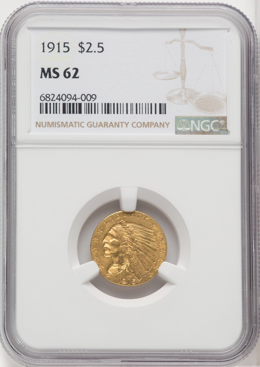 1915 $2.50 Indian Quarter Eagle NGC MS62 (765367037)