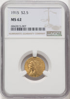 1915 $2.50 Indian Quarter Eagle NGC MS62 (764971003)