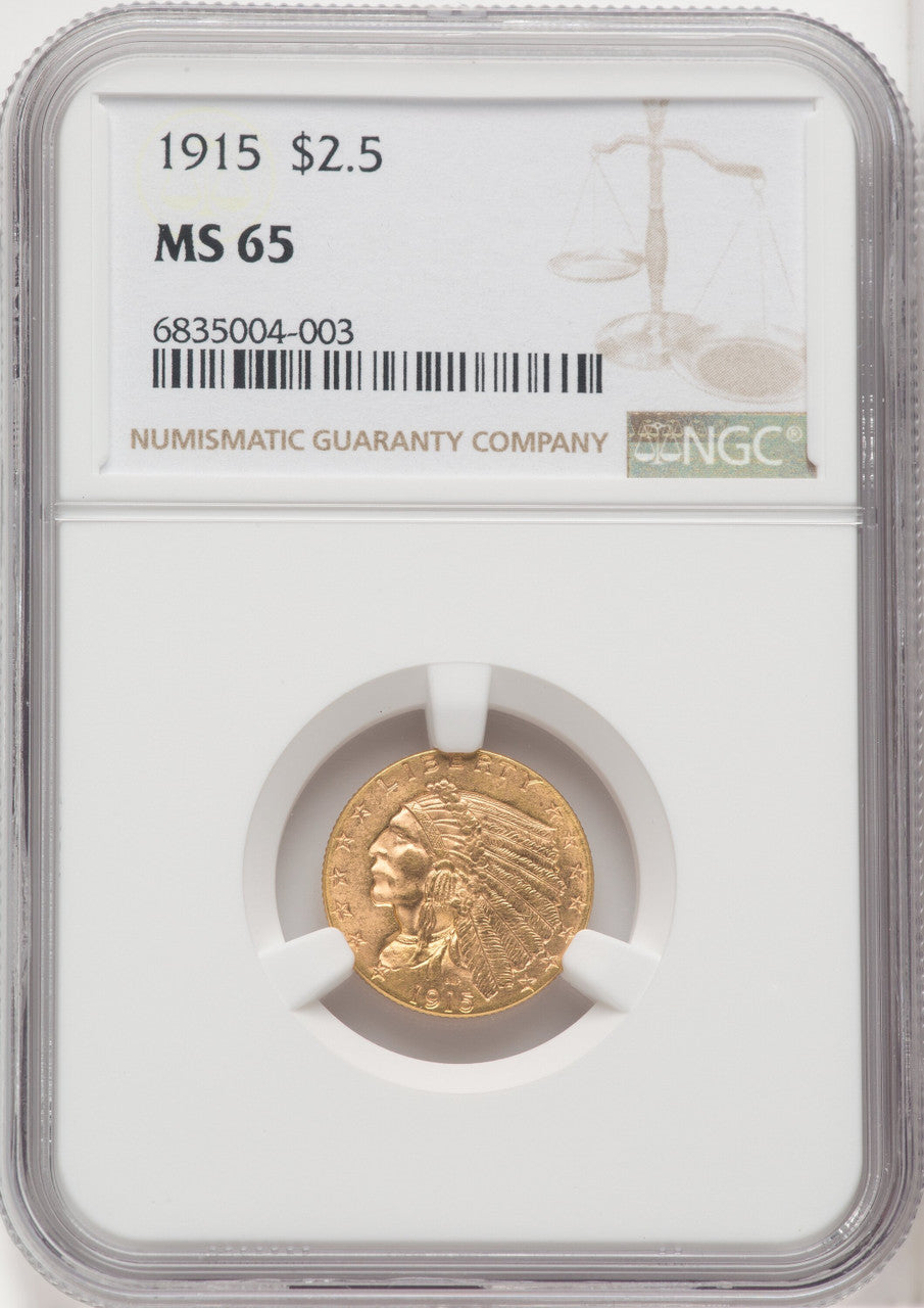 1915 $2.50 Indian Quarter Eagle NGC MS65 (764036006)
