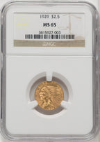 1929 $2.50 Indian Quarter Eagle NGC MS65 (765366015)