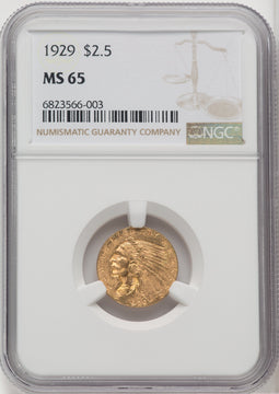 1929 $2.50 Indian Quarter Eagle NGC MS65 (764035013)