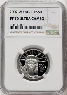 2002-W $50 Half-Ounce Platinum Eagle Brown Label NGC PF70 (765521021)