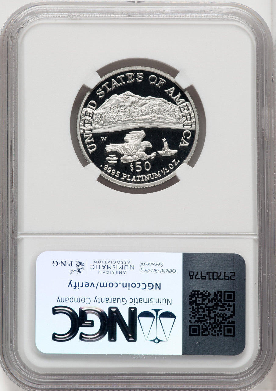 2002-W $50 Half-Ounce Platinum Eagle Brown Label NGC PF70 (765521021)