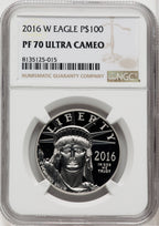2016-W $100 One-Ounce Platinum Eagle Brown Label NGC PF70