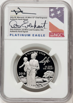 2018-W $100 One Ounce Platinum Eagle NGC PF70 Everhart Mercanti