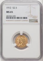 1912 $2.50 Indian Quarter Eagle NGC MS65