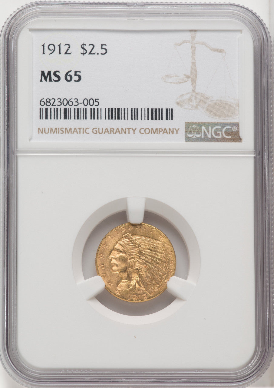 1912 $2.50 Indian Quarter Eagle NGC MS65