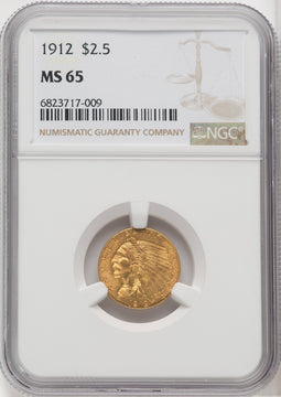 1912 $2.50 Indian Quarter Eagle NGC MS65 (764033016)