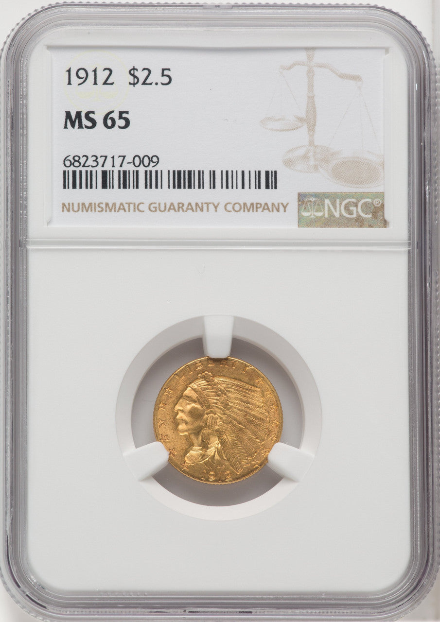 1912 $2.50 Indian Quarter Eagle NGC MS65 (764033016)