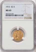 1912 $2.50 Indian Quarter Eagle NGC MS65 (762347071)