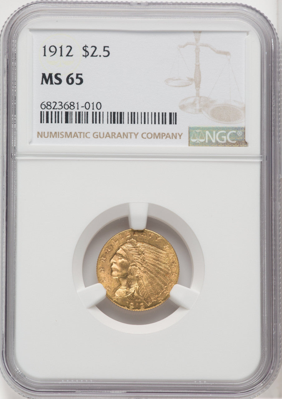 1912 $2.50 Indian Quarter Eagle NGC MS65 (762849013)