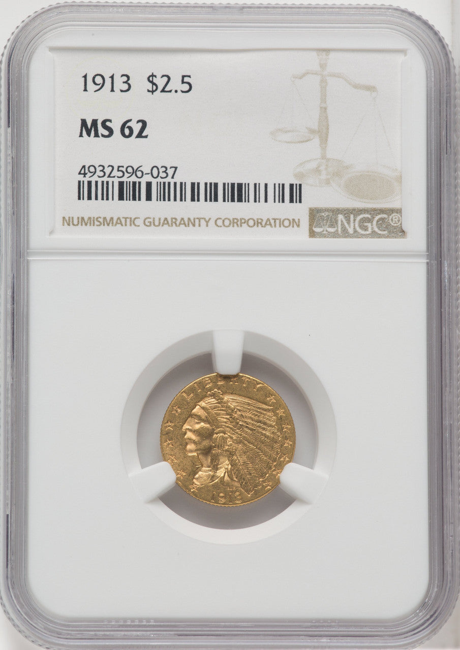 1913 $2.50 Indian Quarter Eagle NGC MS62 (764168009)