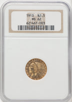 1913 $2.50 Indian Quarter Eagle NGC MS62