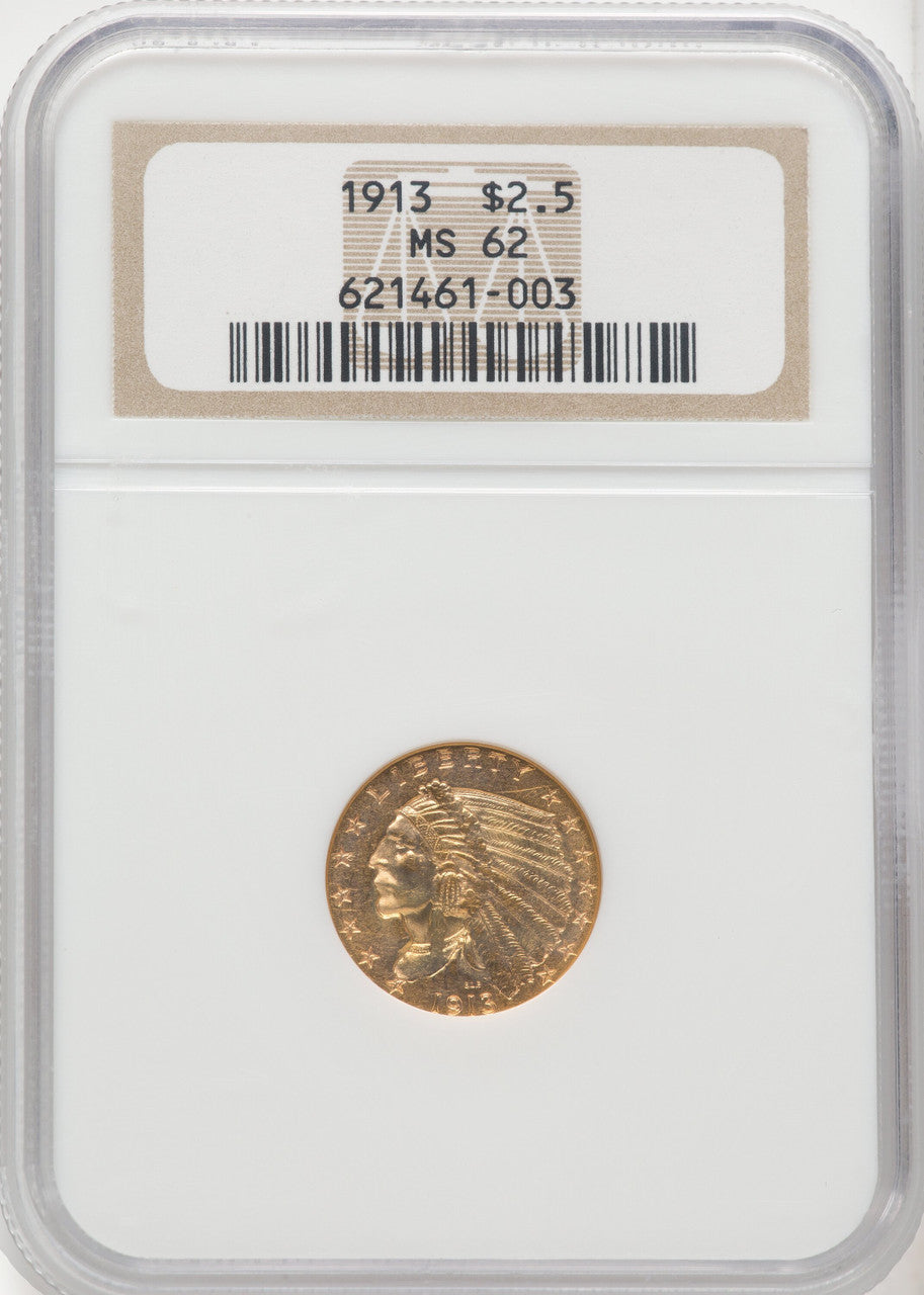 1913 $2.50 Indian Quarter Eagle NGC MS62