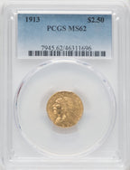 1913 $2.50 Indian Quarter Eagle PCGS MS62