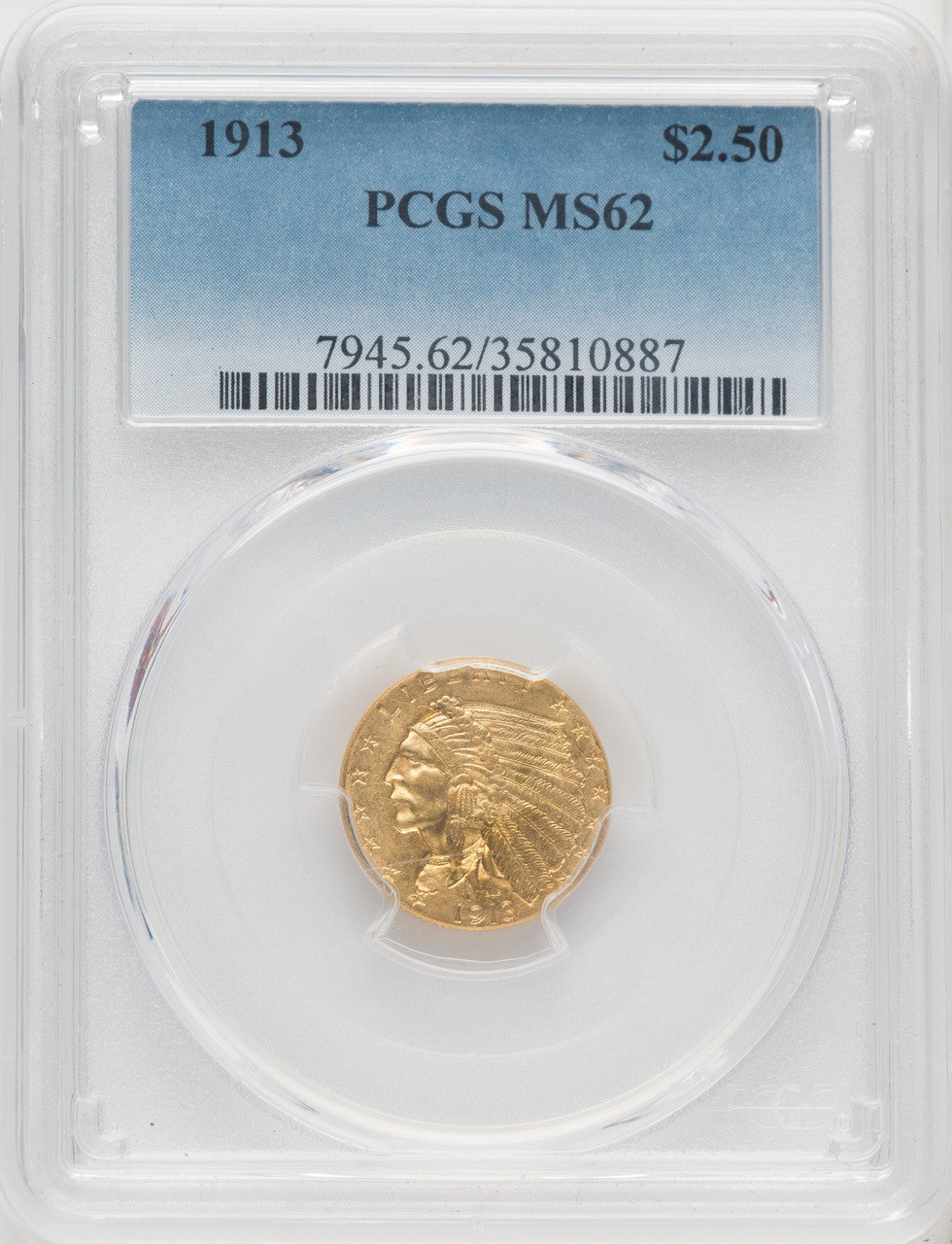 1913 $2.50 Indian Quarter Eagle PCGS MS62 (764598008)