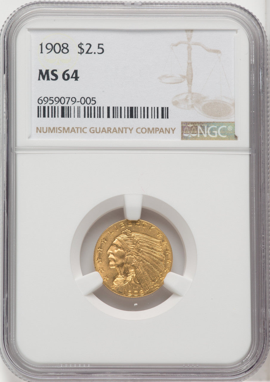 1908 $2.50 Indian Quarter Eagle NGC MS64