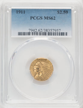 1911 $2.50 Indian Quarter Eagle PCGS MS62 (764710009)