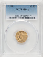 1911 $2.50 Indian Quarter Eagle PCGS MS62 (764710009)