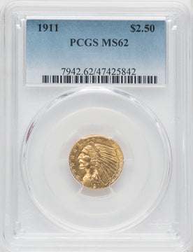 1911 $2.50 Indian Quarter Eagle PCGS MS62 (517992220)