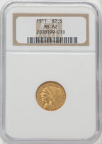 1911 $2.50 Indian Quarter Eagle NGC MS62 (765240003)