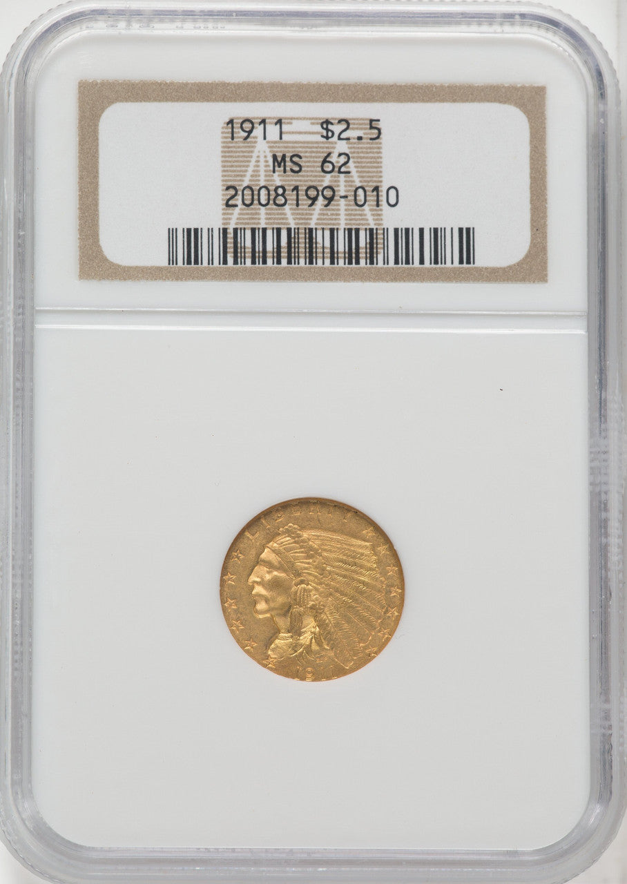 1911 $2.50 Indian Quarter Eagle NGC MS62 (765240003)