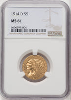 1914-D $5 Indian Half Eagle NGC MS61