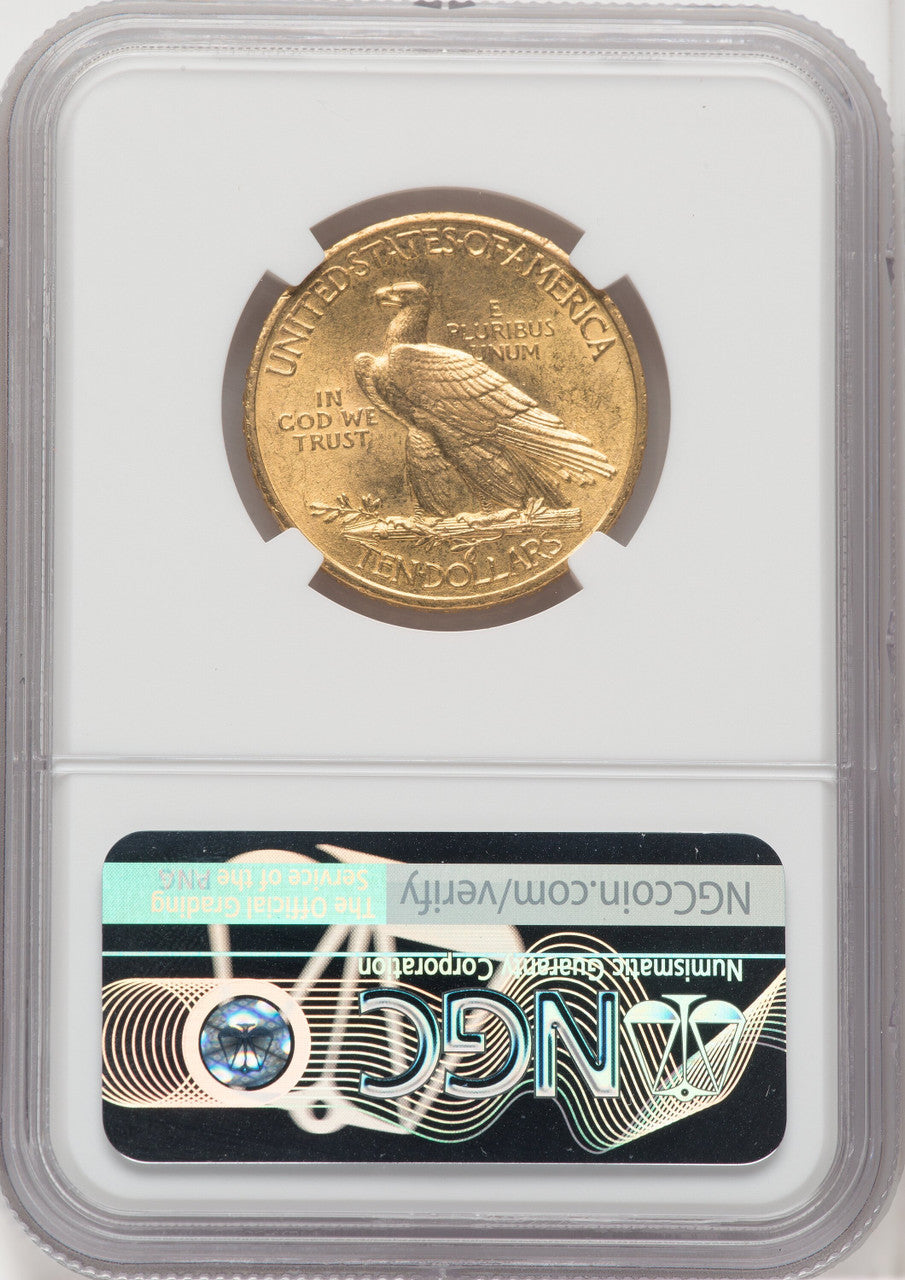 1908 $10 MOTTO Indian Eagle NGC MS64