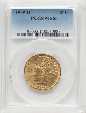 1909-D $10 Indian Eagle PCGS MS61
