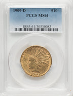 1909-D $10 Indian Eagle PCGS MS61