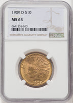 1909-D $10 Indian Eagle NGC MS63