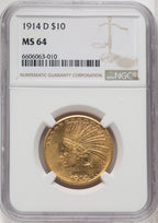 1914-D $10 Indian Eagle NGC MS64 (759940012)