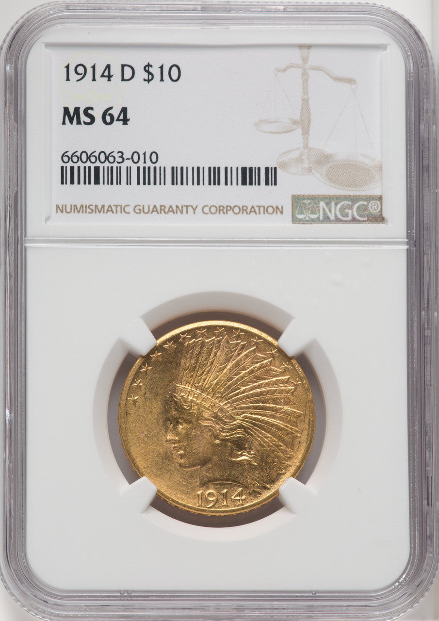 1914-D $10 Indian Eagle NGC MS64 (759940012)