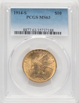 1914-S $10 Indian Eagle PCGS MS63